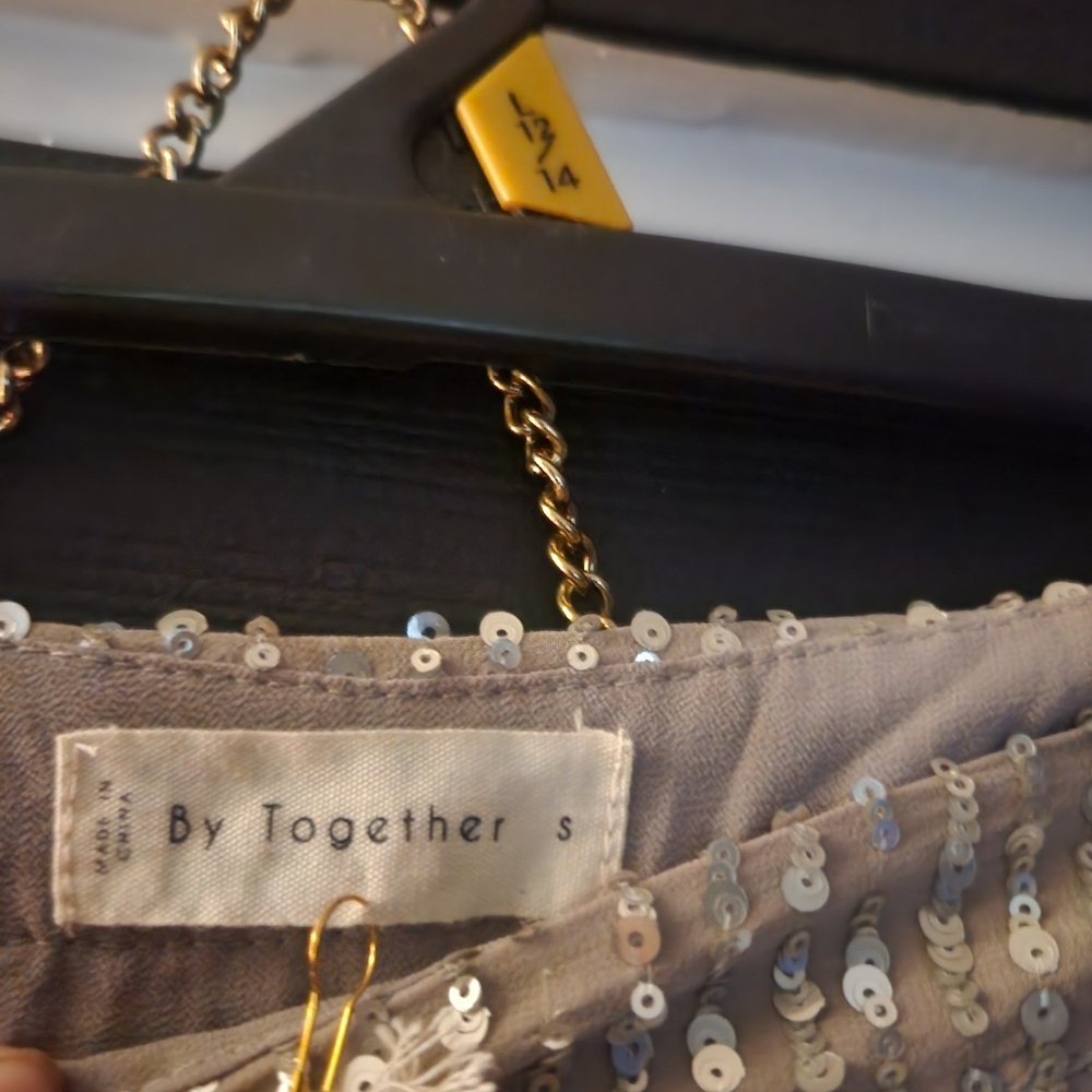 By Together Shimmering Silver Wide-Leg Pants - Picture 7 of 8